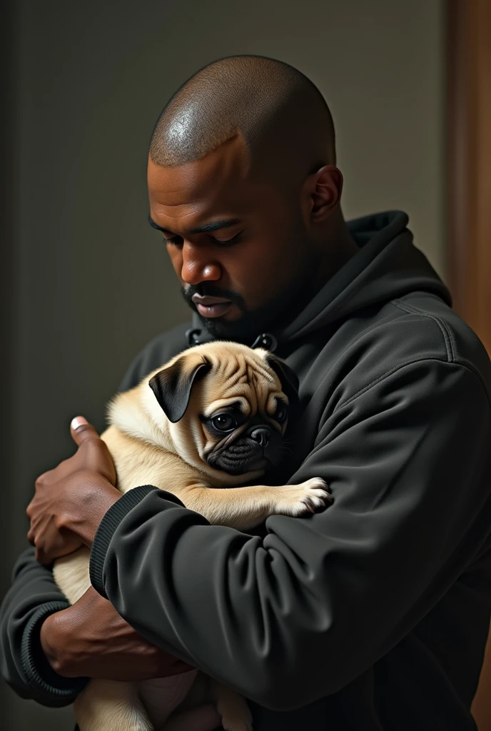 Kanye West Emo Cuddling Baby Pug