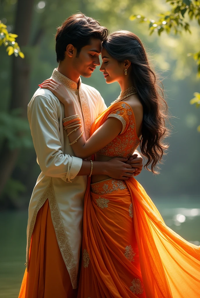 India's most beautiful girl who is in the arms of a boy and she is wearing a very beautiful dress