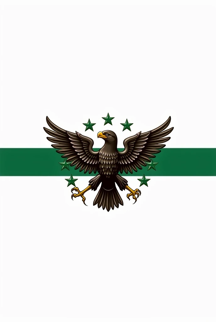 green line and eagle with eight star on white background flag imaginary flag images