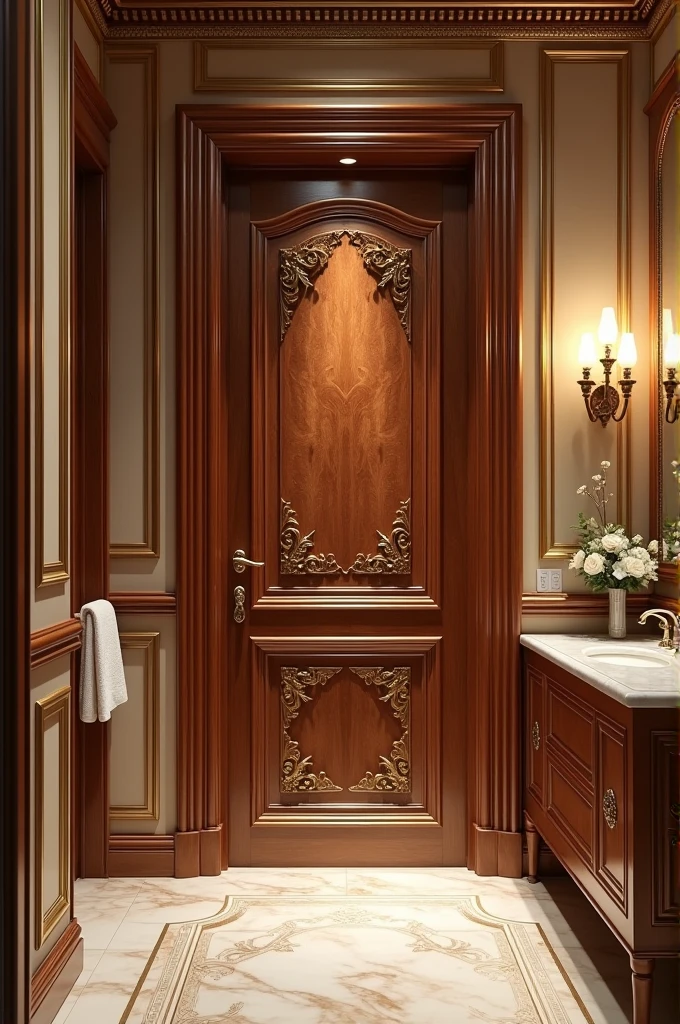 opening door to luxury toilet