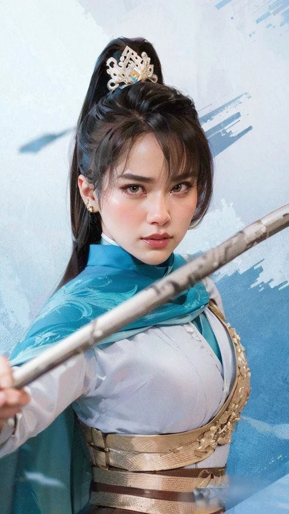 wuxia, Chinese clothes, hourglass figure, large breasts, big hips, masterpiece, best quality, ultra detailed, realistic