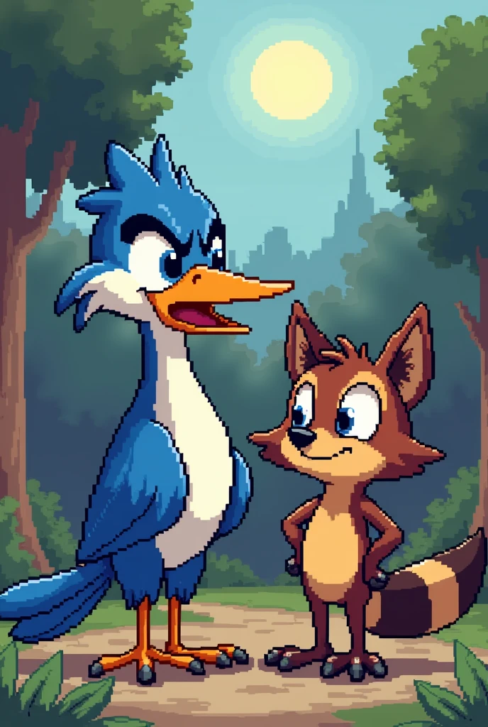 Mordecai e rigby em PIXEL ART
