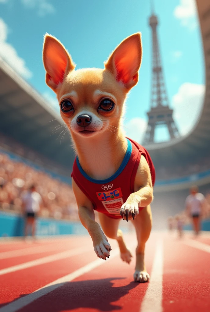 Chihuahua qui fait des épreuves aux Jeux Olympiques paris 2024