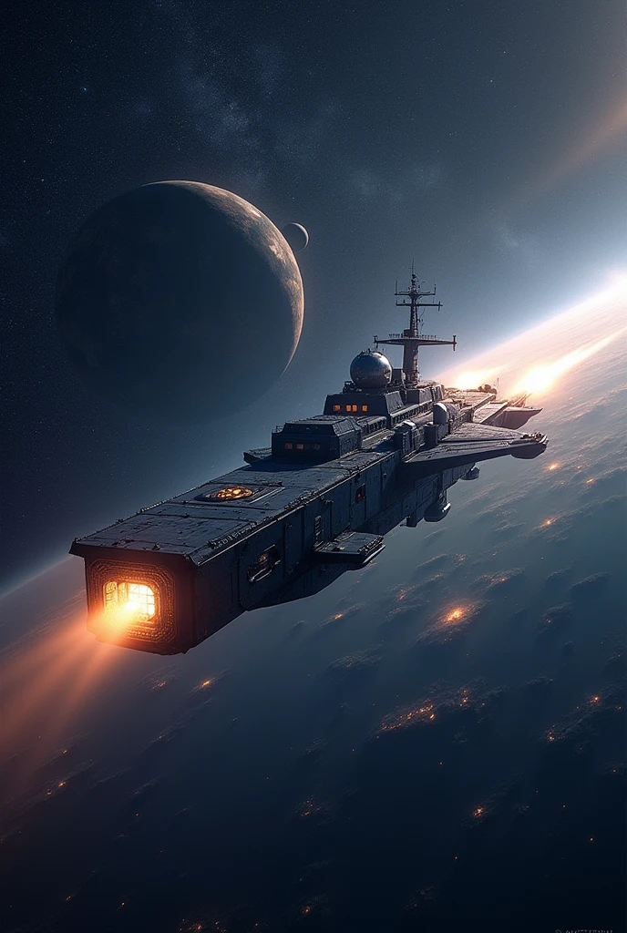 Ship traveling in outer space time