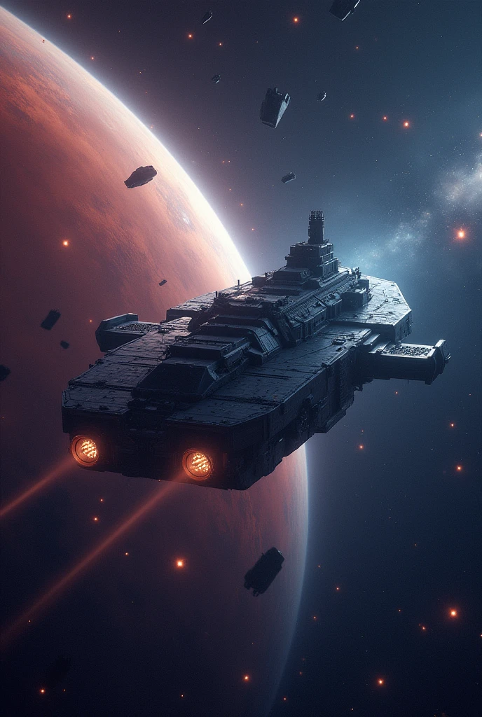 Ship traveling in outer space time