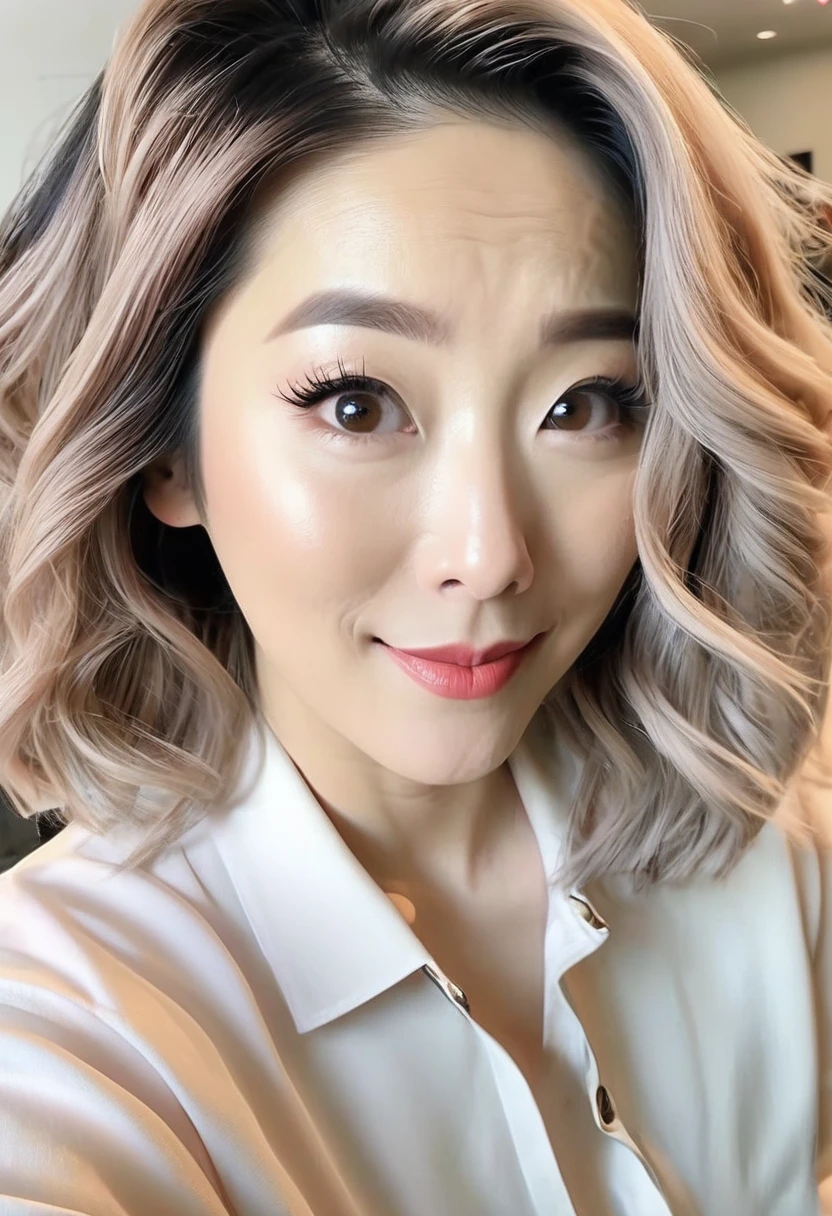 Korean female comedian Maple.oh, is giving off 'notice me senpai' when she sees viewer
