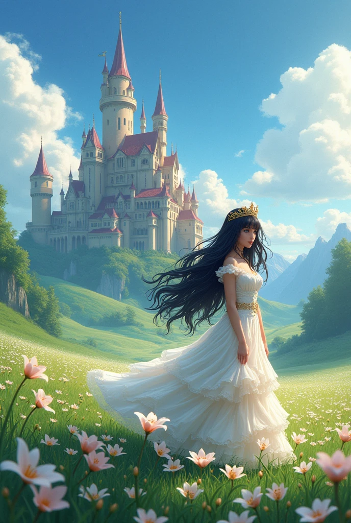 The Land of Lilies where there is a beautiful big castle where Princess Lily with black hair and black eyes lives.