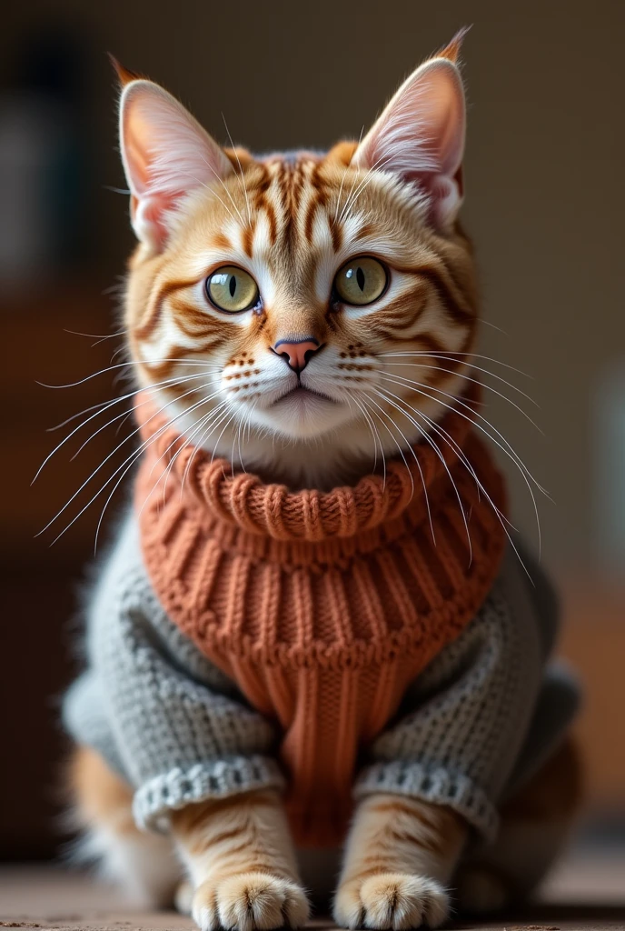 Cat wearing sweater