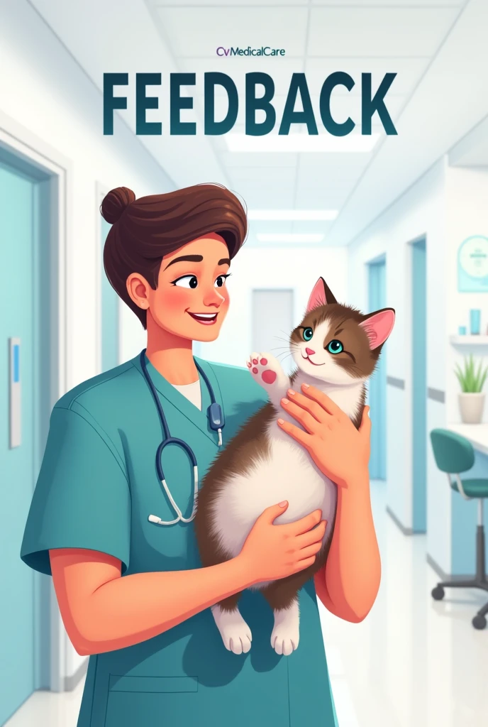 Image about "FEEDBACK" what say "CVMedicalCare" and carry a kitten