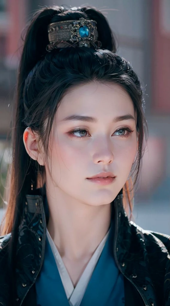 wuxia, Chinese clothes, hourglass figure, large breasts, big hips, masterpiece, best quality, ultra detailed, realistic