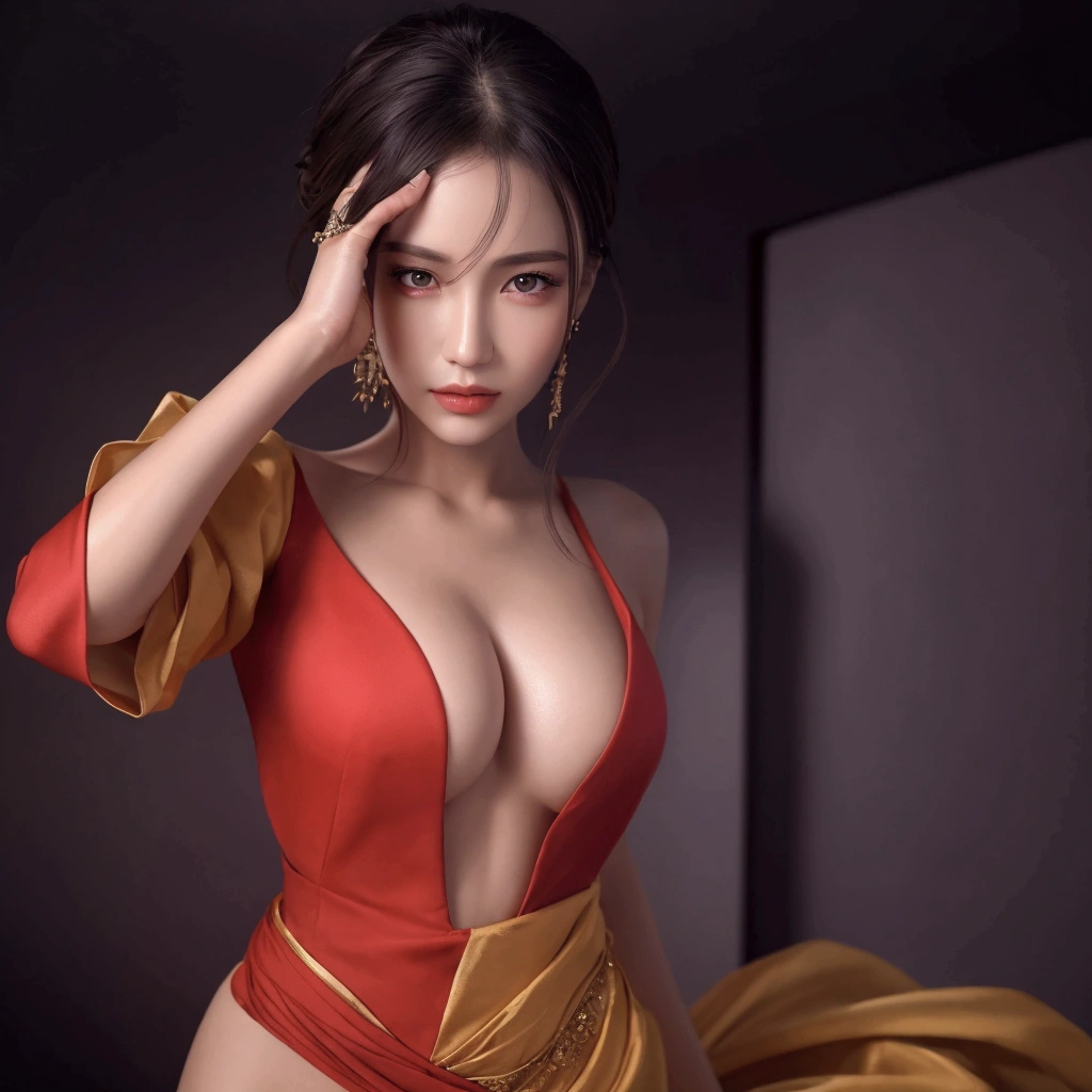 ((BEST quality, 8k, Masterpiece:1.3)), up per body,, Sharp focus:1.2, Beautiful Woman with perfect figure, higly detailed facial and skin teksture, Detail eyes, double eyelids,interior view,