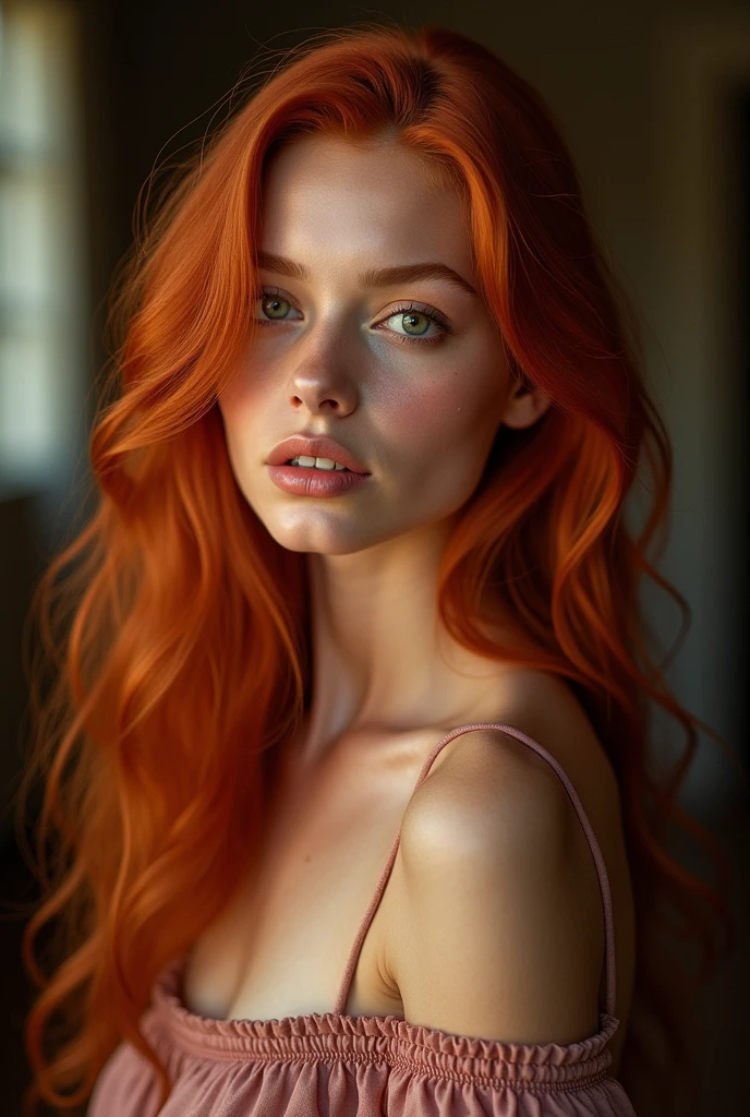 (best quality,4k,8k,highres,masterpiece:1.2),ultra-detailed,(realistic,photorealistic,photo-realistic:1.37),red hair,girl with red hair,long wavy red hair,vibrant red hair,beautiful detailed eyes,beautiful detailed lips,extremely detailed eyes and face,long eyelashes,flowing red hair in the wind,portrait,painting,studio lighting,vibrant colors,dramatic lighting,contrast,subtle shadows,soft focus,warm and bold colors,sharp details,rich textures,bokeh