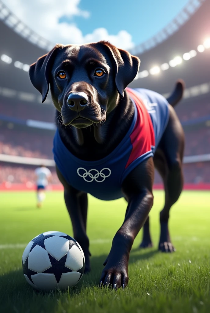 Black Labrador at the Paris 2024 Olympic Games (Football)