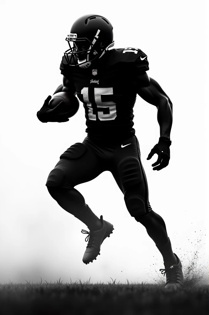 American football player silhouette with number 15 