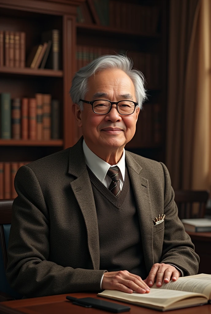 Create me a photo of professional professor with glasses 
