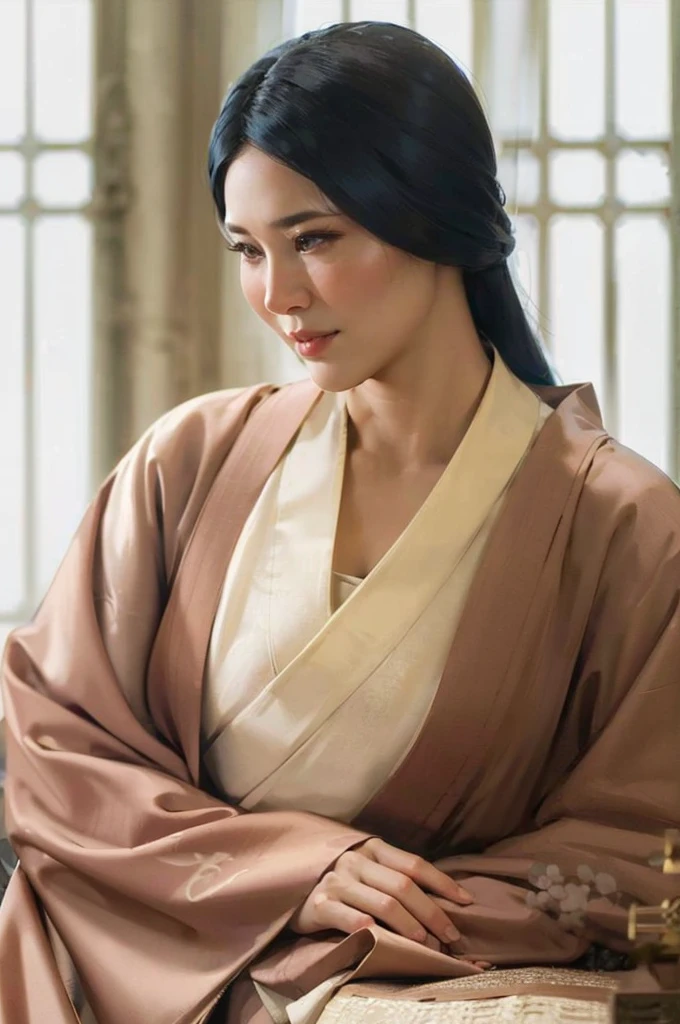 wuxia, Chinese clothes, hourglass figure, large breasts, big hips, masterpiece, best quality, ultra detailed, realistic