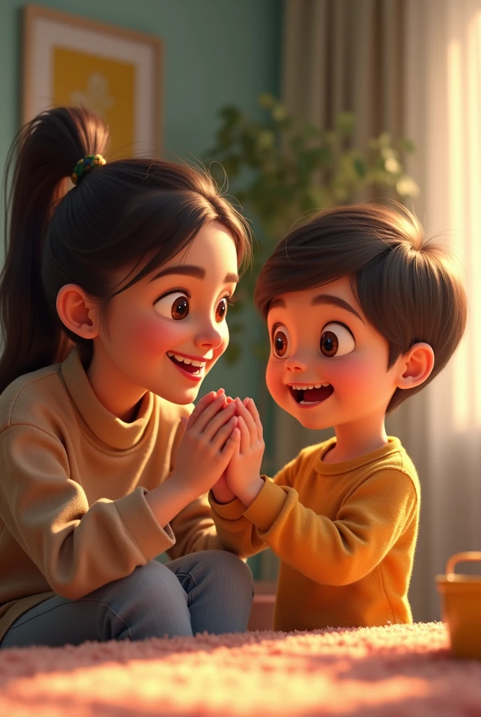 Create a kid pic. With him mother For YouTube shorts