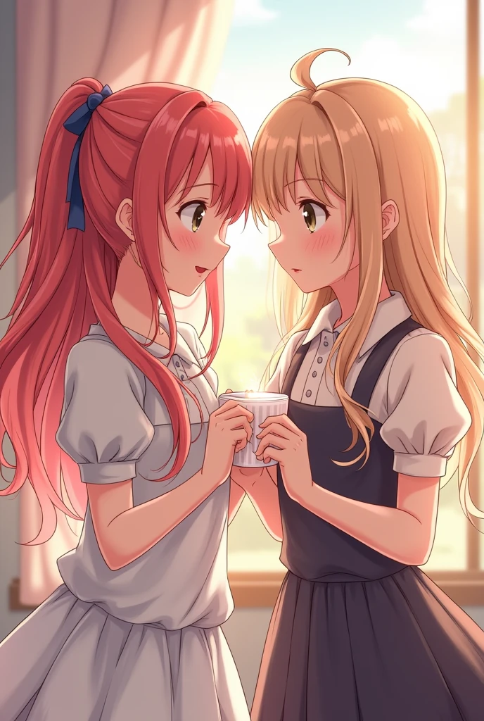 Beautiful girl and boy who make the delicious anime