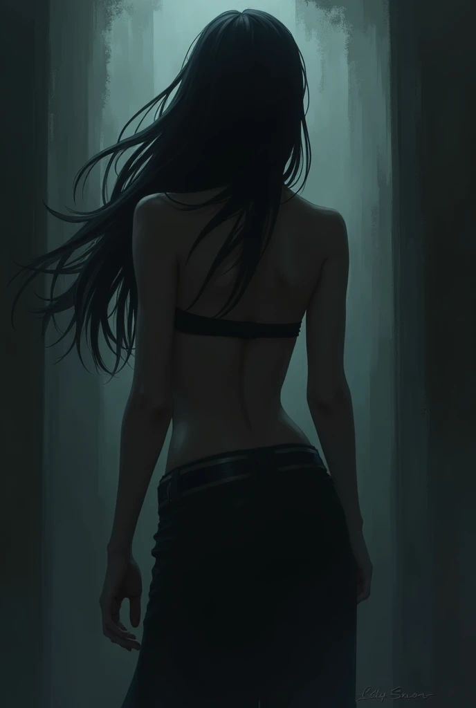 Create a fictional anime character backwards . BLACK CHARACTER FROM THE BACK. BLACK TURNED ON HIS BACK. Woman . Without showing too much of the bodyCreate a fictional anime character backwards . BLACK CHARACTER FROM THE BACK. BLACK TURNED ON HIS BACK. Woman . Without showing too much of the body