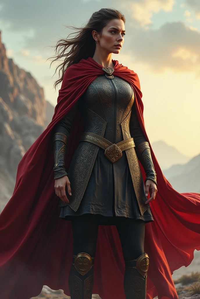 Strong woman with cape