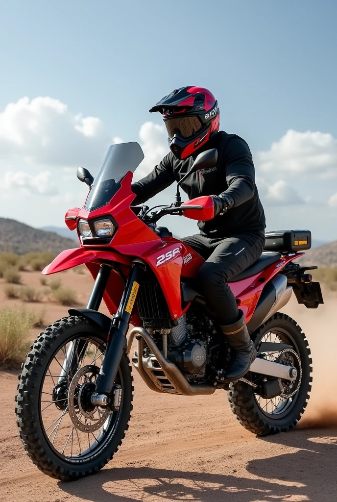 SPACE ROCKET MOUNTED ON A CRF 230 ENDURO MOTORCYCLE
