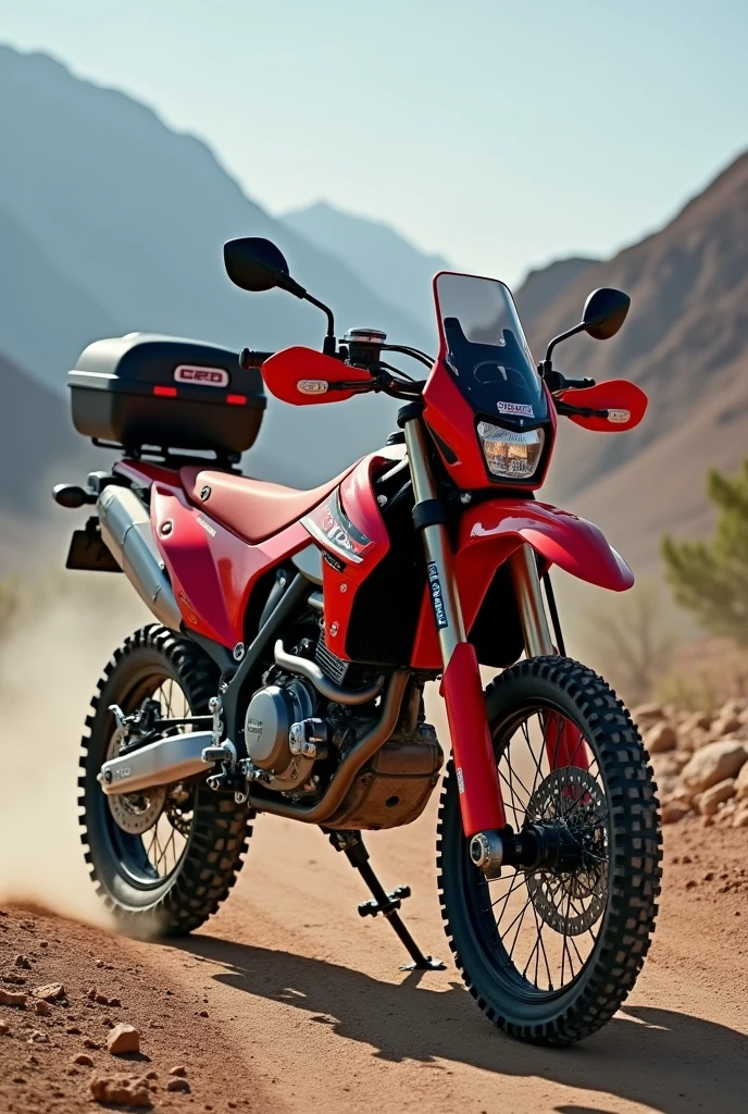 SPACE ROCKET MOUNTED ON A CRF 230 ENDURO MOTORCYCLE
