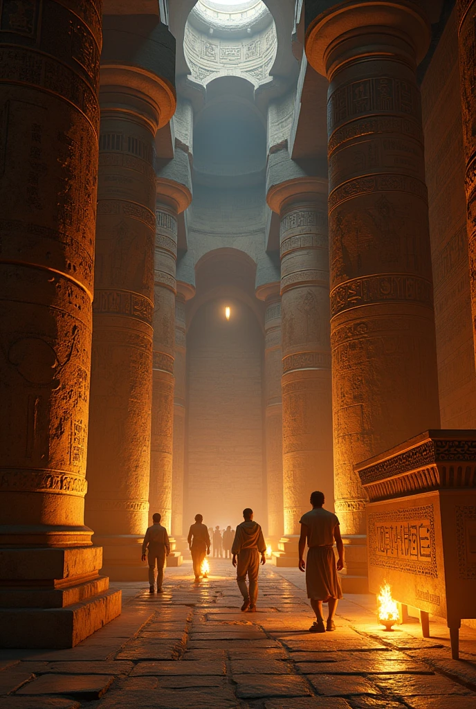 create a picture of inside the pyramid of ancient egypt