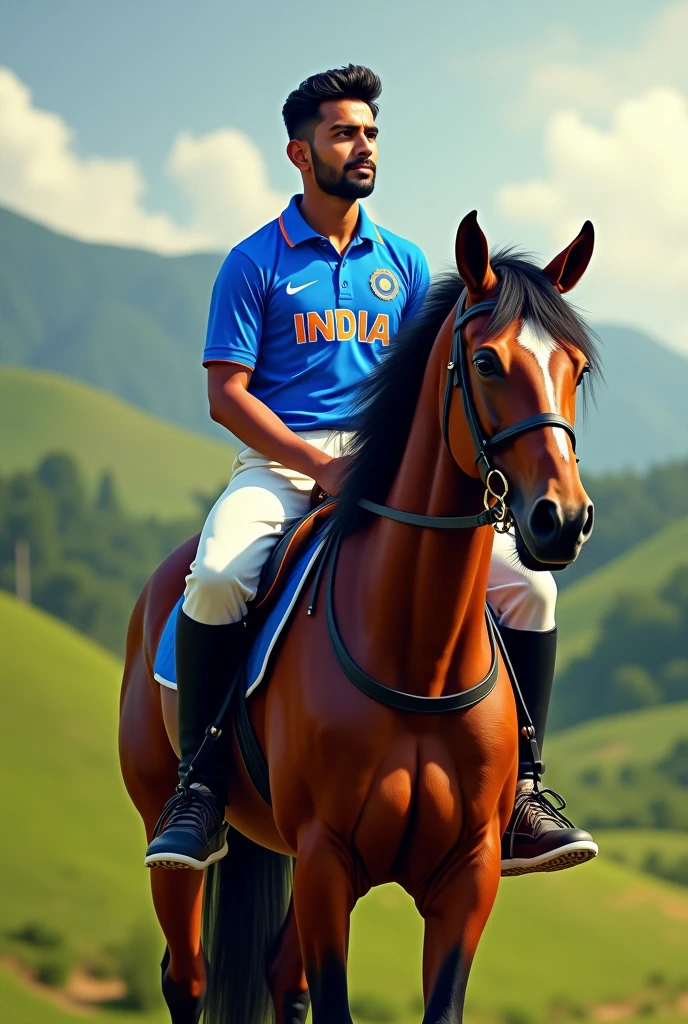 Shubman gill sitting on a horse