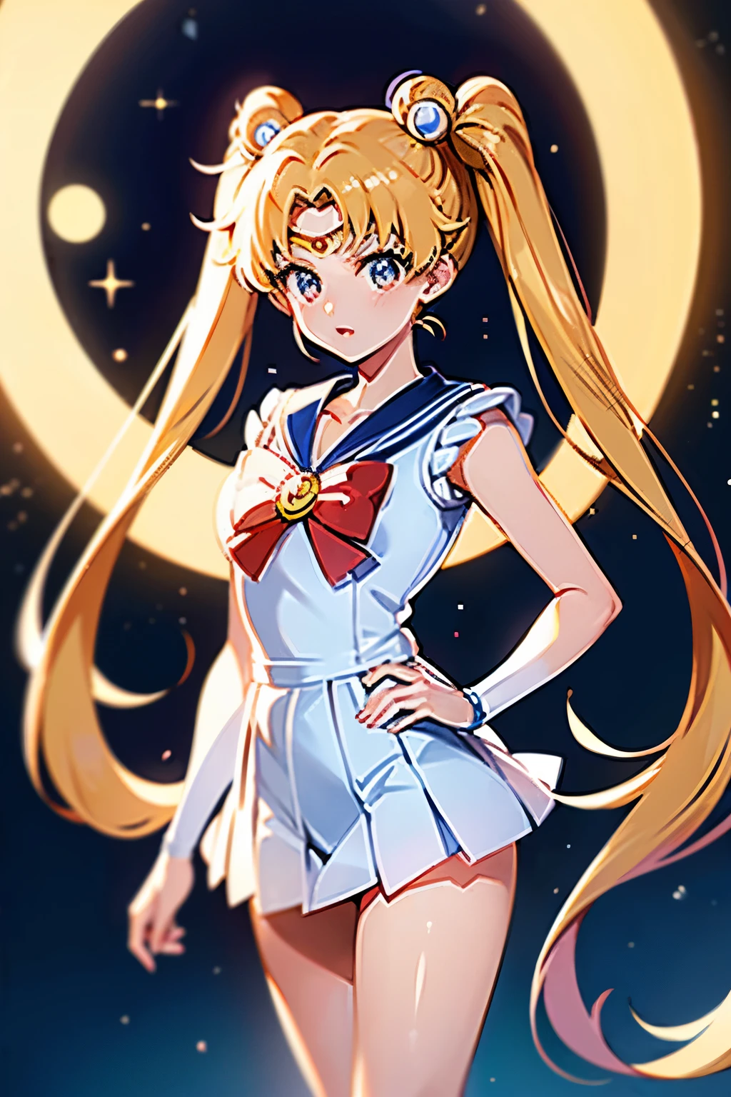 Japanese anime Tsukino Usagi from Pretty Guardian Sailor Moon Blonde twintails Sailor suit character Sailor Moon Anime Anime Anime Japanese anime Sailor Moon Tsukino Usagi Perfect reproduction I'll punish you in the place of the moon Sailor suit Twintails Red ribbon on the chest Sailor Moon from Tsukino Usagi Cute anime character Popular Flat view Photorealistic Cute anime
