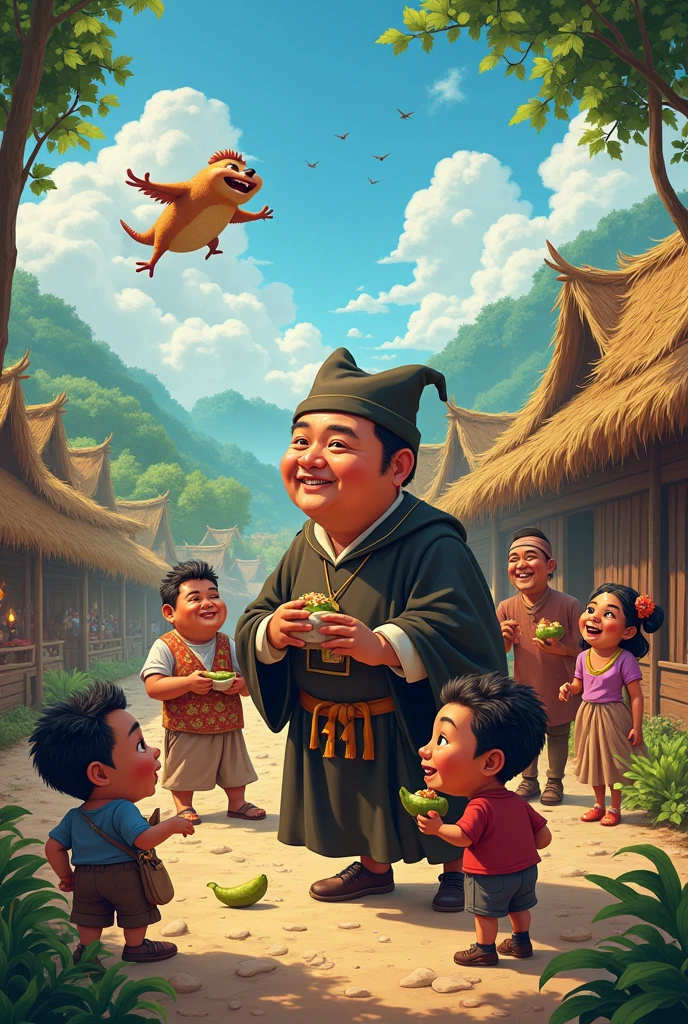 ai images of the characters of the story "Fray Botod" and Fray Botod introduction pic