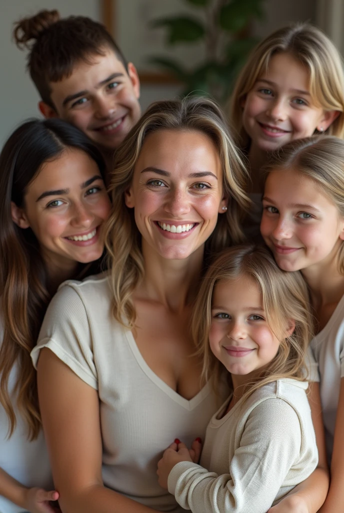 White woman with her family