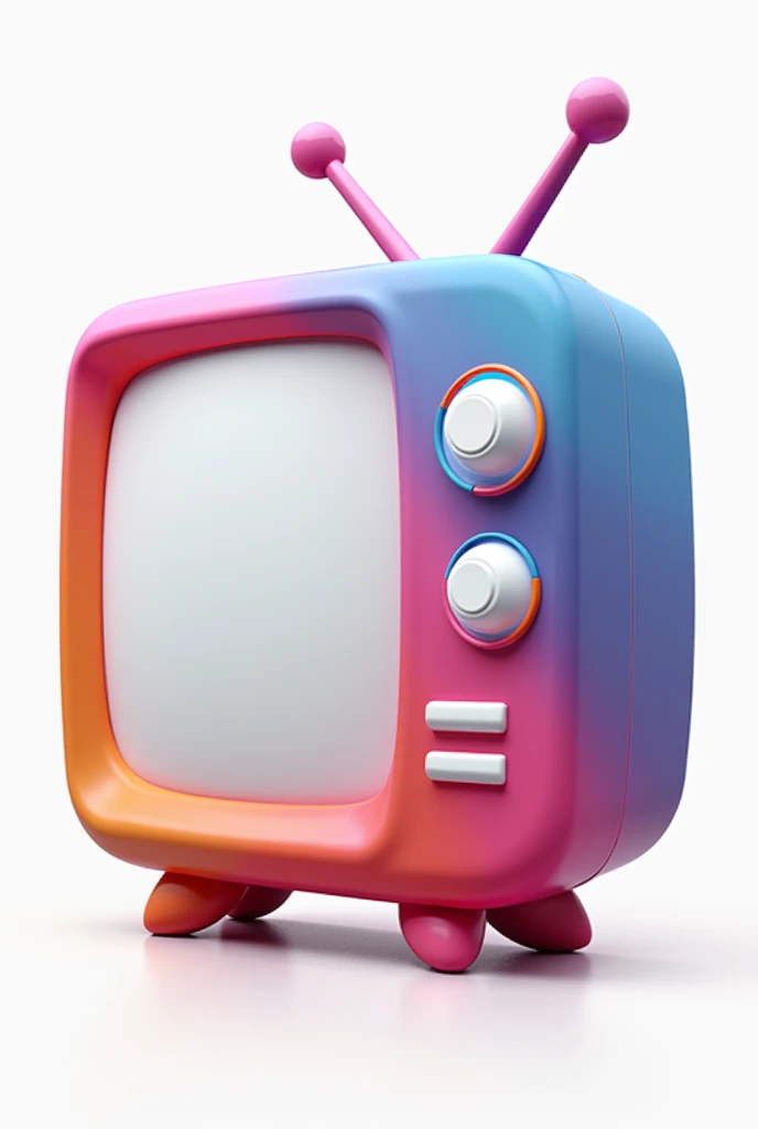 create a 3D television logo, with transparent background