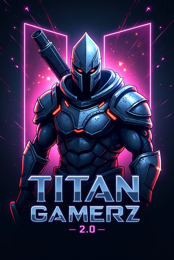 Create a logo for a gaming YouTube channel . The YouTube channel name is titan Gamerz 2.0. make it crazy and mind-blowing.