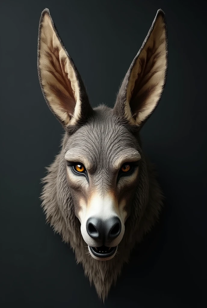 A half donkey and half wolf mask