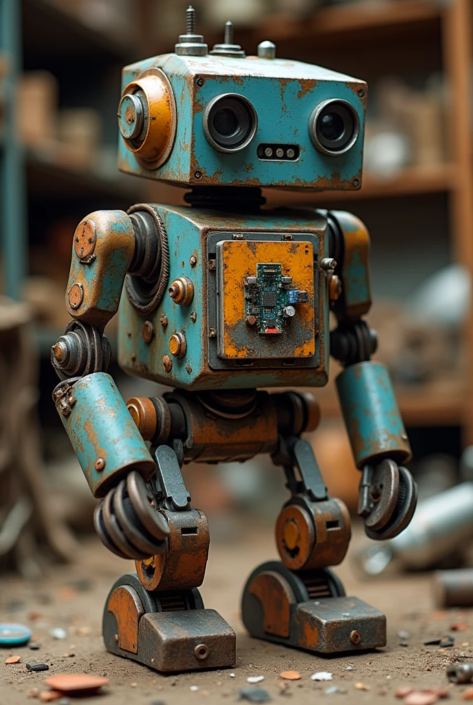 A robot made from recycled materials powered by Arduino