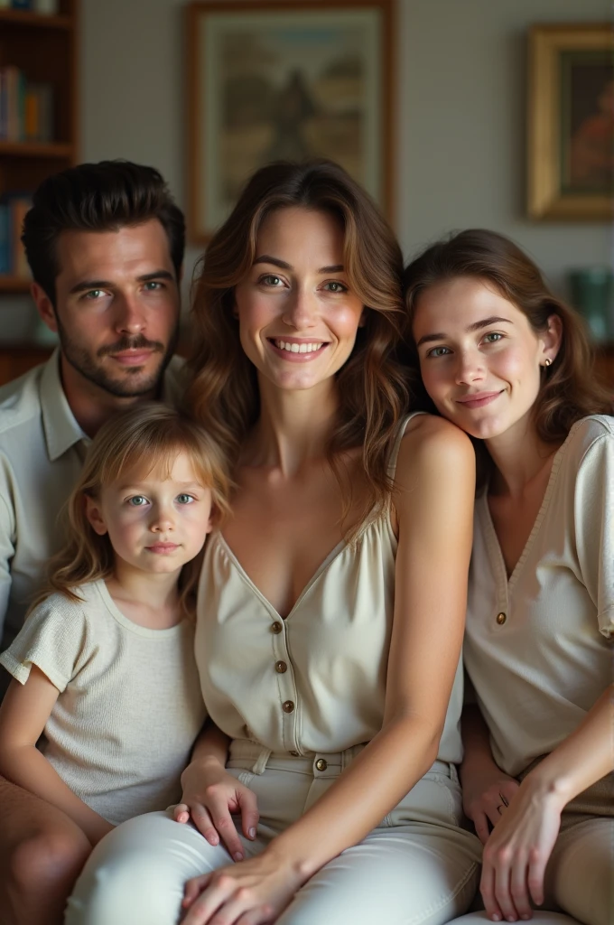 A white woman with her family 