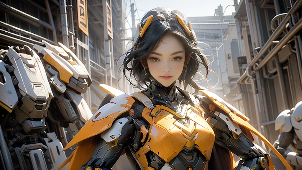 (masterpiece), (best quality), high resolution, 4K, girl, perfectbody, exoskeleton, mecha armor, mechagirl001, anchemixmecha, super detailed armor, red armor, head gear