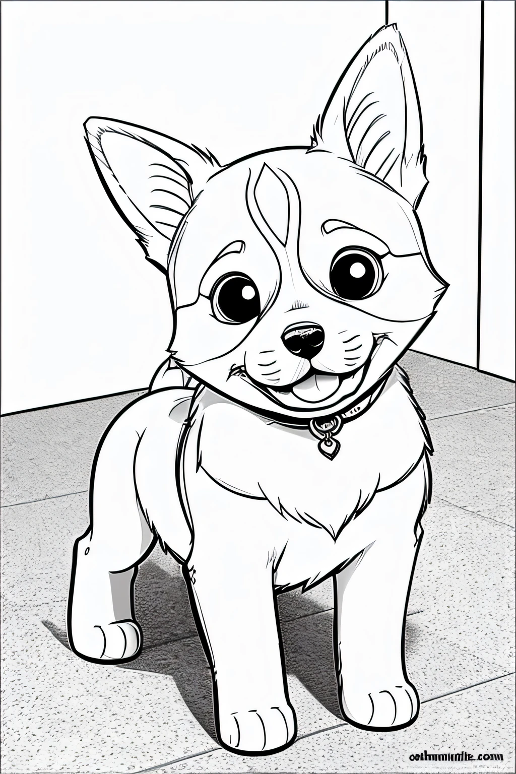 cute dog coloring pages for 3 year olds with few details less detail