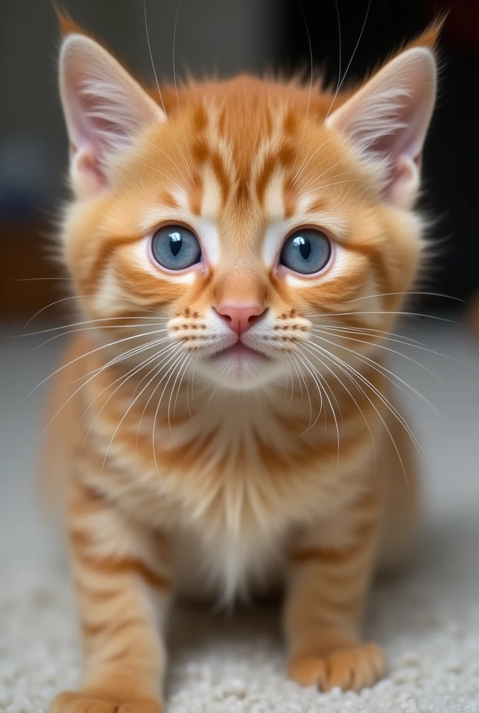 very cute orange cat all orange with blue eyes
