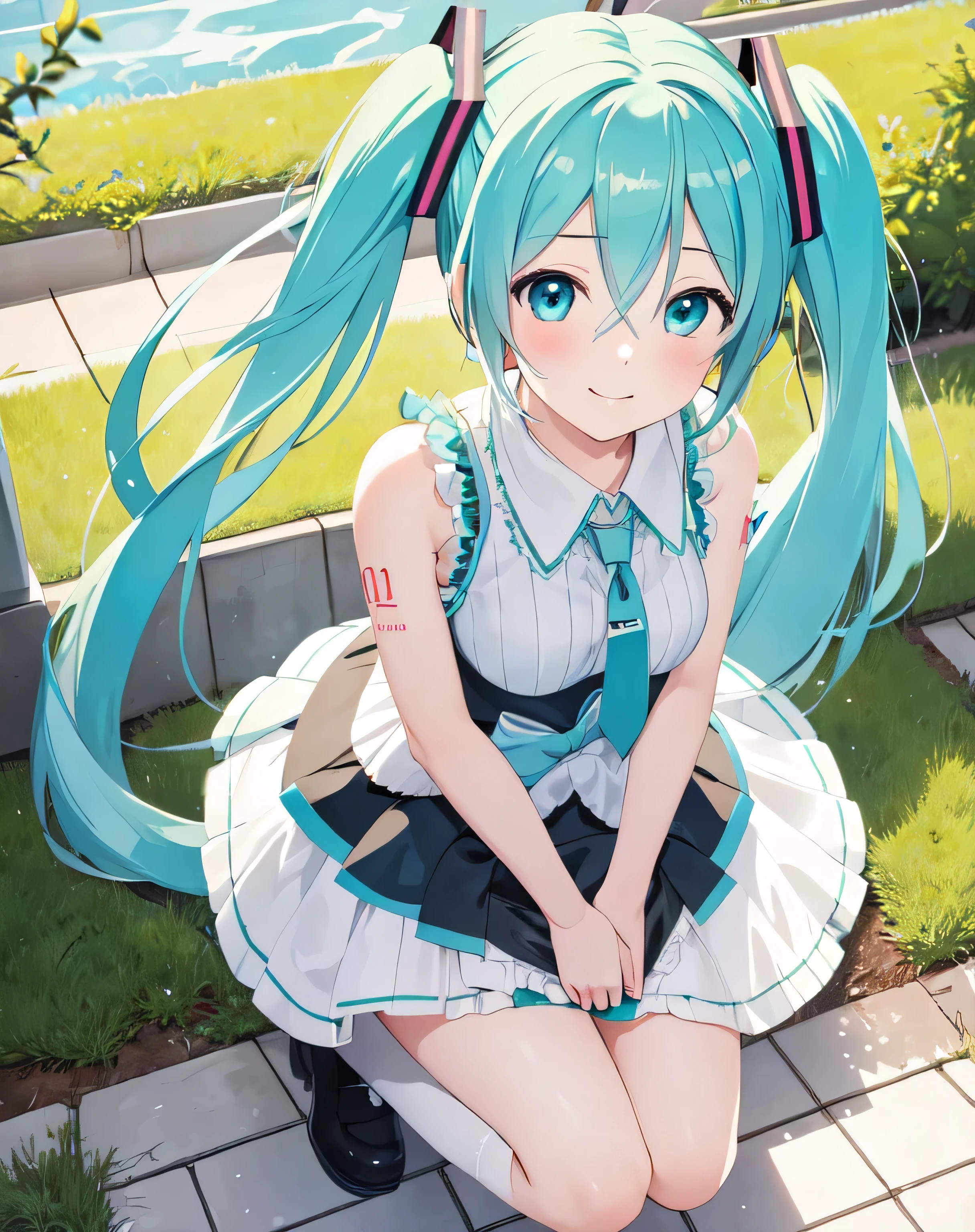 masterpiece, Highest quality, One girl, hatsune miku, Pee on a doll
