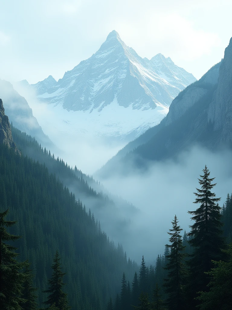 Discover the mystique of foggy mountain vistas in ultra HD, with crisp, lifelike textures and deep, atmospheric tones that draw you into nature's quiet embrace.
