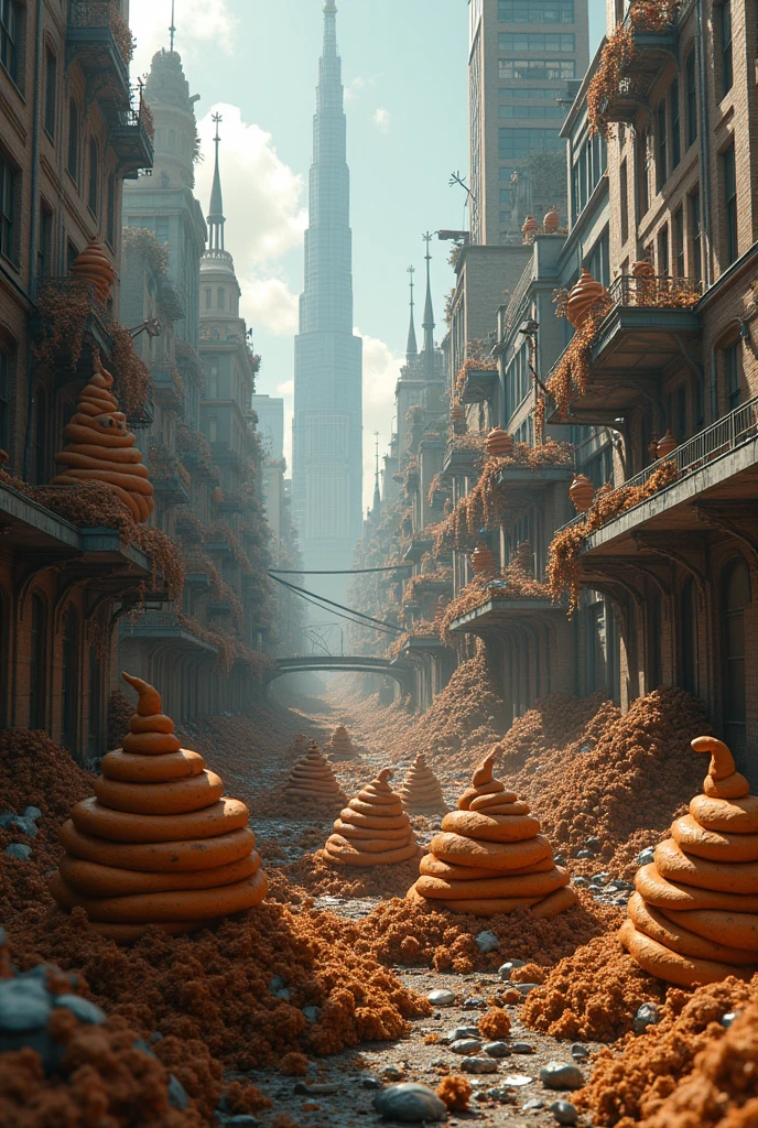 A city full of poop with more poop