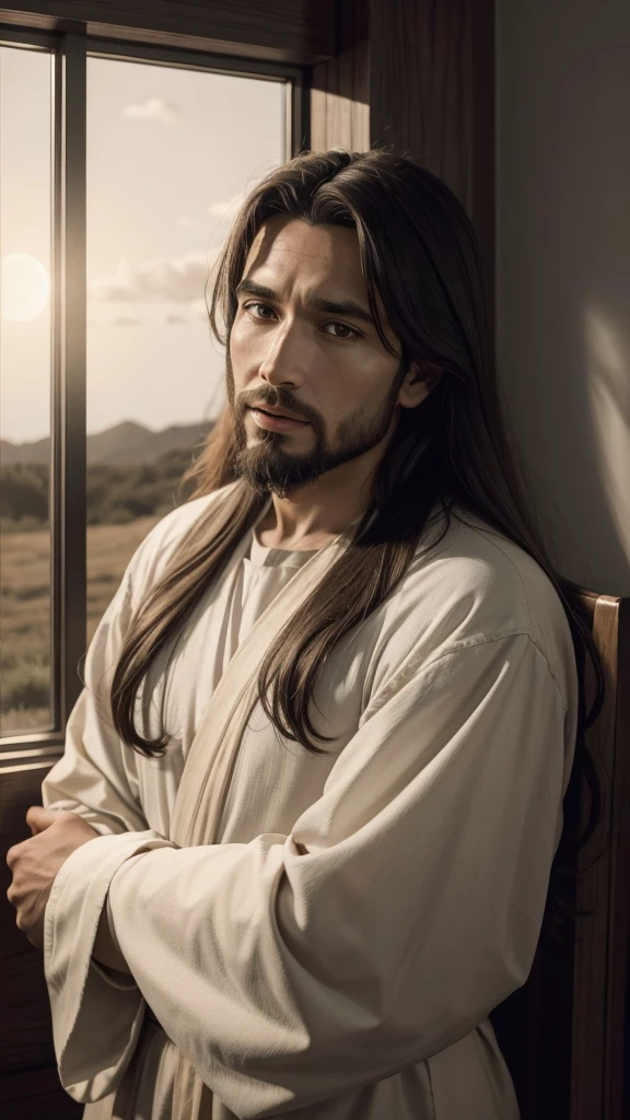 a realistic 8k and cinematic of Jesus Christ