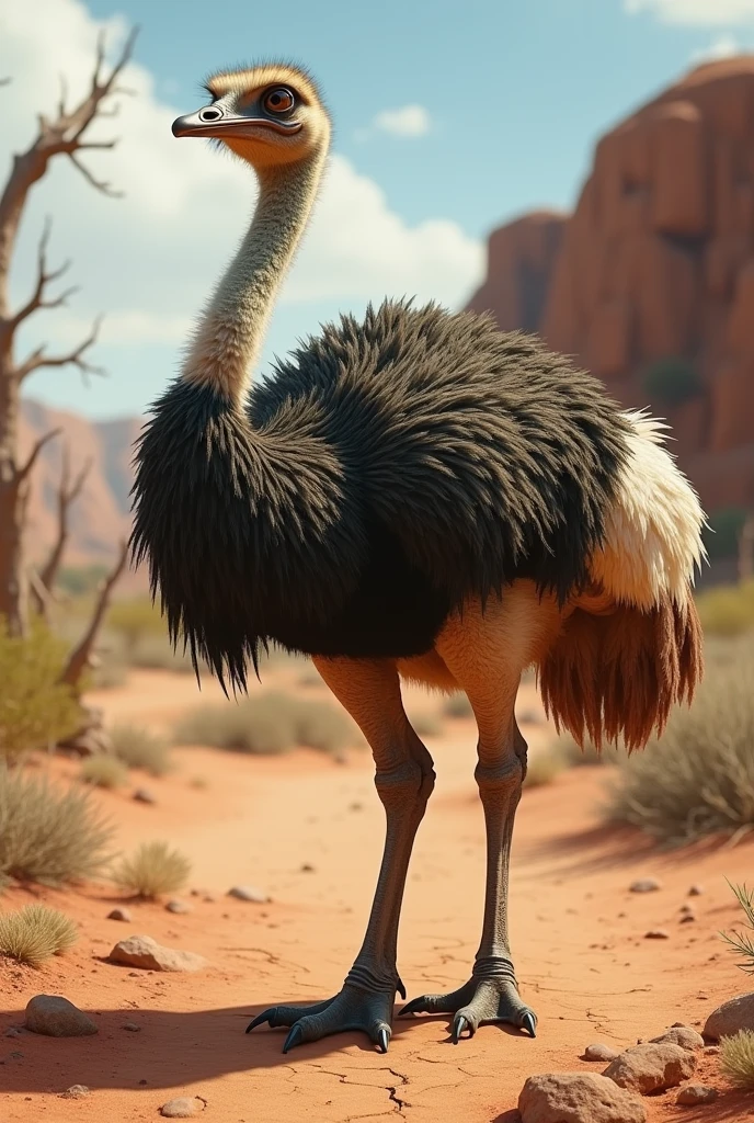 Ground-headed ostrich
