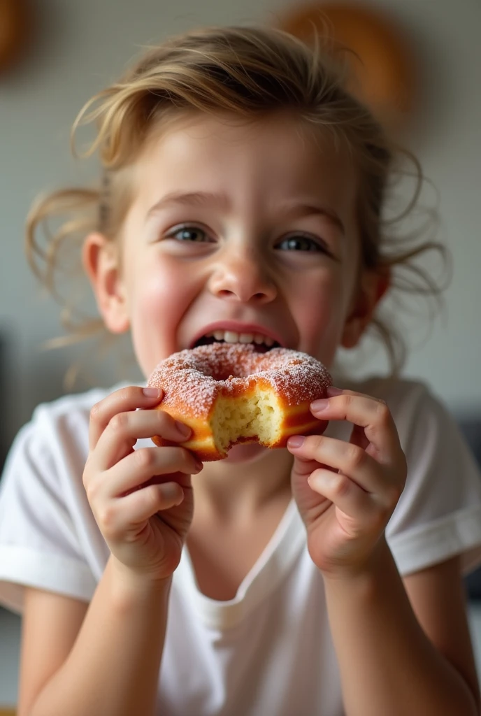 eating mini donuts