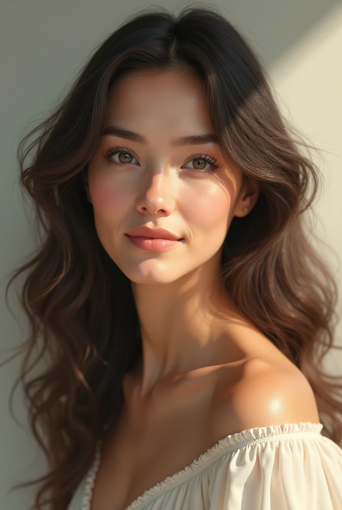 A beautiful woman in her 40s who is kind and gentle