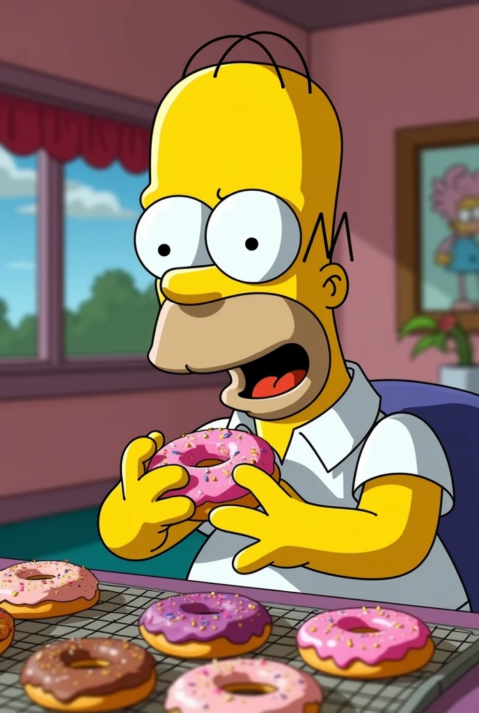 homer simpson eating mini donuts