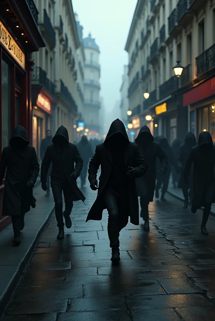 Hooded thieves on the run in Paris