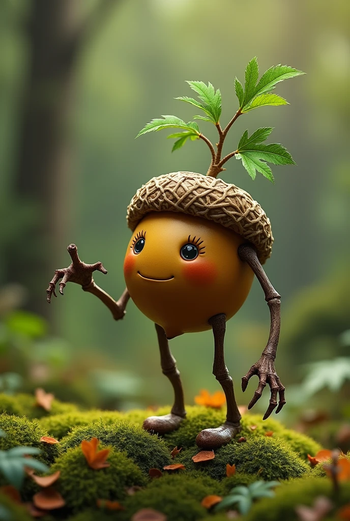 A little acron plant have legs and hand like humen
(Branches grow with legs