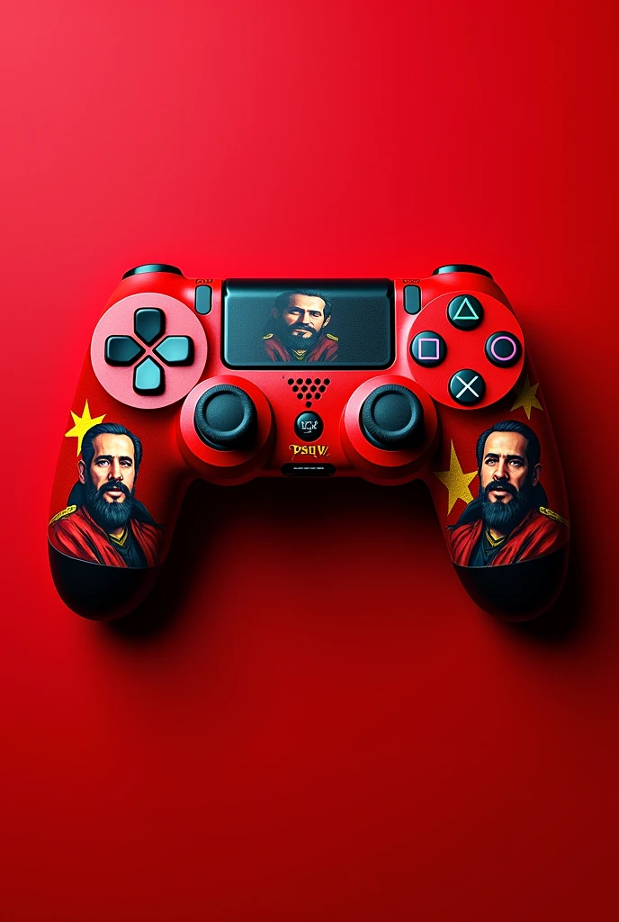 Hi, can you make a red PS4 controller with Chavez skin?? But put real images of Chavez or psuv logos